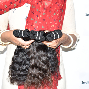 100% <b>Cheap</b> bundle manufactures vendors Cuticle Aligned Silky Texture loose weaving deep wave curly Indian Human black color Hair - Product Image 2