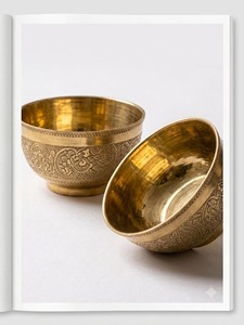 Ensemble de thali multifonctionnel en laiton pur et durable avec pièces gravées, service de vaisselle traditionnel en pouces pour le dîner et le service - Product Image 4