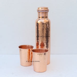 100% Pure Copper Hammered Water Bottle Beautiful Handcrafted Plastic <b>Drinkware</b> with Ayurveda Health Benefits - Product Image 4