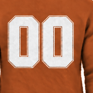 Pull tricoté doux et décontracté pour homme, col rond, manches longues, couleur orange rouille, avec lettre en relief sur la poitrine, idéal pour l'hiver - Product Image 6