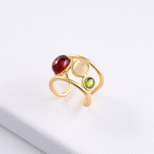 Vintage <b>Jade</b> Adjustable Open <b>Ring</b> for Women - Product Image 2