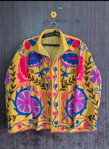 Veste en coton brodée à la main à motifs floraux pour femme, col montant, manches longues, longueur standard, style printemps, chic prairie, vente en gros B2B - Product Image 4