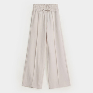 Reasonable Price <b>Summer</b> Wear Lightweight Cool Fabric Made Trousers Customized High-Waisted Loose Flare <b>Pants</b> For Women - Product Image 5