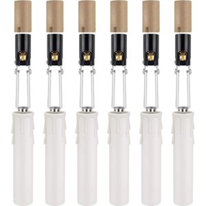 Portalampada E12 Regolabile, Confezione da 6, con Isolatore in Cartone e Copricandelabro in Plastica, Base per Lampada e Supporti - Product Image 1