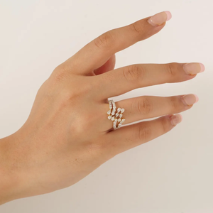 Anillo de Diamantes Vintage con Diseño de Rama y Hoja, Oro de 14K, con Diamantes de Laboratorio, Estilo Bypass, Joyería de Cóctel, Anillo de Boda Nupcial - Product Image 5