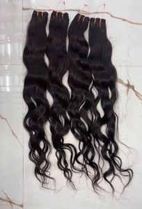 Extensions de cheveux naturels indiens bruts de qualité supérieure, double épaisseur, ondulés, Remy, à clipser, doux, lisses, brillance naturelle, au meilleur prix - Product Image 3