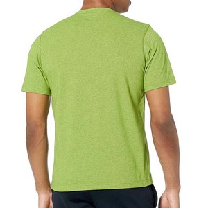 T-shirt décontracté d'été pour homme, vert clair, 100 % coton, manches courtes, séchage rapide, respirant, coupe classique, col rond, haute qualité - Product Image 2
