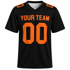 Camiseta de Fútbol Americano Negra para Hombre, Cuello en V, Manga Corta, Absorbe la Humedad, Nombre del Equipo y Número 00 Estampados, Corte Regular, Adulto - Product Image 4