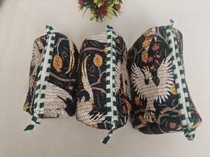 Trousse de Maquillage Légère et Grande Capacité en Coton Écologique Imprimé à la Main, avec Fermeture Éclair, Organisateur de Voyage Indien pour Cosmétiques - Product Image 4