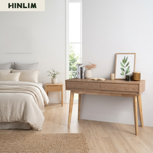 Scandinavian Design <b>Console</b> <b>Table</b> with <b>Storage</b> Drawers Laminated Board Top & Malaysian Oak Legs Modern Living Room Furniture - Product Image 1