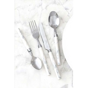Juego de cubiertos chapados en oro con mango de hoja de árbol, juego de vajilla, cuchillo, cucharas y tenedor, hermoso - Product Image 2