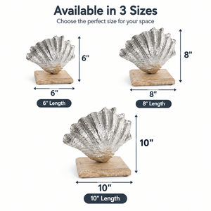 Objeto Decorativo de Resina Plateada sobre Base de Madera, Decoración de Mesa para Hogar con Temática Costera, Hecho a Mano con Diseño de Criaturas Marinas para Uso Doméstico - Product Image 4