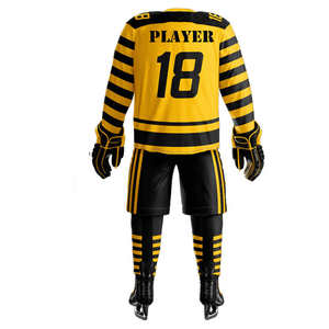 Uniformes de Hockey sobre Hielo al por Mayor de Alta Calidad Unisex / Conjuntos de Uniformes de Hockey sobre Hielo Duraderos 100% Poliéster Ajuste Delgado Cómodos y Personalizables para Equipos - Product Image 4