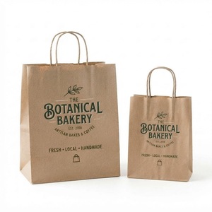 Vietnam <b>Biodegradable</b> Brown Kraft <b>Paper</b> Custom Printed Flexographic Printed Shopping Bags Handle Logo Packaging Best Seller New - Product Image 2