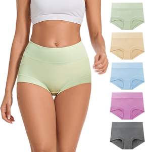 Culotte taille haute confortable pour femme grande taille, avec boutons, en tissu extensible doux, respirant, taille sécurisée, couvrance intégrale - Product Image 1