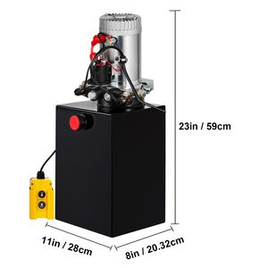 Nuova Pompa Idraulica Elettrica a Doppio Effetto da 20 Quarti con Serbatoio in Metallo per Rimorchi Ribaltabili - Product Image 6