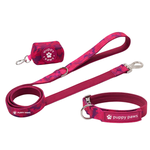 Collar y correa de control para perros con diseño de camuflaje rojo, ajustables, acolchados y suaves, para entrenamiento y paseo de perros pequeños, medianos y grandes. - Product Image 1