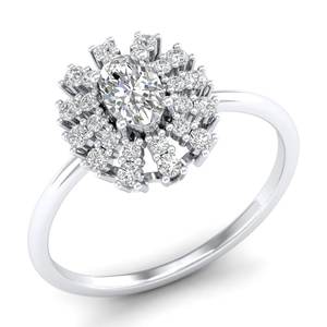 REYES Factory Wholesale Price 925 Sterling Silver Oval Cut 0.88 Carat Moissanite Engagement Rings For Women Custom Jewelry - Product Image 2