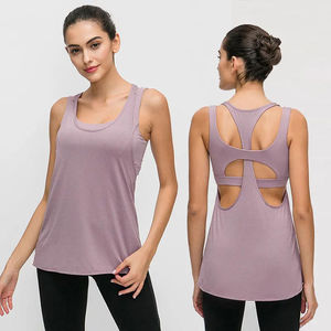Premium Quality Custom Logo <b>Low</b> Moq Women Scoop Neck Hollow Out Knitted Tank <b>Top</b> Breathable Sporty Regular Length - Product Image 3