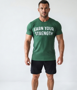 Camiseta de Manga Corta con Cuello Redondo para Hombre, Estampada, Informal, para Gimnasio, 100% Algodón, Camiseta Deportiva Ligera para el Verano - Product Image 6