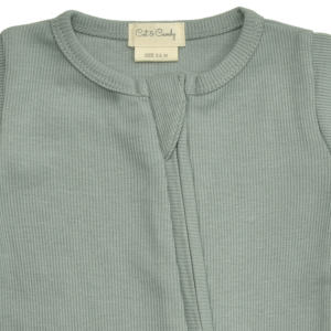 Ropa interior de bebé de color espuma de mar mameluco con cremallera de bambú elastano de calidad superior - Product Image 3