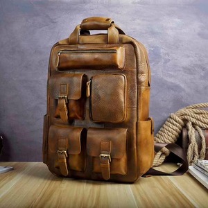 Heritage Leather Laptop <b>Backpack</b> <b>Waterproof</b> Anti-Theft Vintage Rucksack Genuine Leather Travel LBP-0339 - Product Image 1