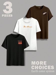 เสื้อยืดพิมพ์ลายผู้ชาย ผ้าฝ้ายนุ่ม ดีไซน์กราฟิก แขนสั้น ระบายอากาศได้ดี สวมใส่สบายๆ แฟชั่นแนวสตรีทสุดเทรนด์ คุณภาพสูง - Product Image 2