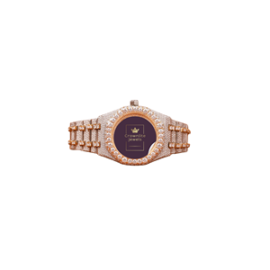 New Custom Luxury Fashion Classic Simple Quartz Moissanite White Gold Round Cut Diamond Dial Watch for Men's Date Limited - Product Image 1