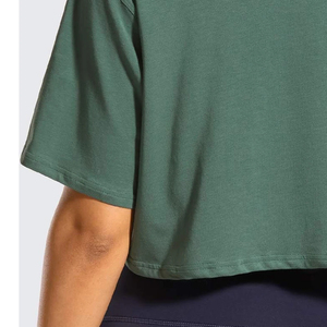 Camisetas Cortas de Verano Personalizadas de Algodón, Blancas, Lisas, de Corte Regular, Deportivas, Transpirables, para Gimnasio, Personalizadas para Mujer - Product Image 2