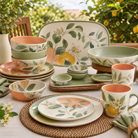 Assortiment de vaisselle géométrique monochrome à motifs pour banquets contemporains, cafés, restaurants, ensembles de vaisselle en mélamine