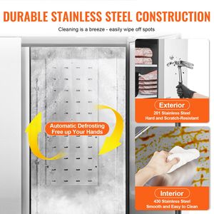 Attrezzatura di Refrigerazione per Cucine Commerciali, Congelatore Verticale in Acciaio Inox da 60,42 Piedi Cubi, 3 Porte, Sbrinamento Automatico, Altezza 82,5 Pollici, Profondità 12 Pollici - Product Image 3