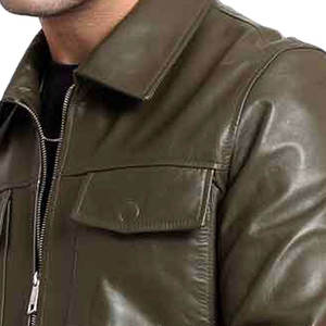 Veste en cuir avec logo personnalisé imprimé sur le devant, respirante, séchage rapide, coupe-vent, hiver, unisexe, décontractée, élégante, conçue pour l'extérieur - Product Image 5