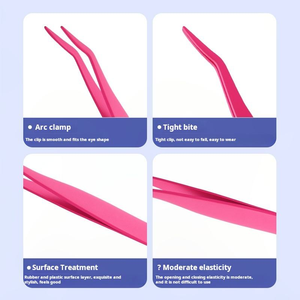 Pinzas de Acero Inoxidable con Punta Inclinada de 10 mm para Extensión de Pestañas con Peine, Herramienta para Pestañas Postizas de Dentavex Corporation - Product Image 3
