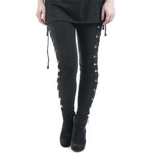 Leggings de yoga mi-taille pour femme, doux, extensibles, noirs, style punk, effet push-up, tricotés, sans coutures, résistants aux déchirures, longueur genou HI 2026 - Product Image 2