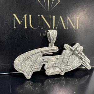 Iced Out Diamond <b>Letter</b> Pendant Hip Hop <b>Necklace</b> 925 Sterling <b>Silver</b> Rapper Jewelry Moissanite Name PendantmFor Men women - Product Image 2