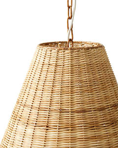 โคมไฟหวายทรงกรวยเรียว โคมไฟห้อยทรงกรวย โคมไฟหวายสานแน่น โคมไฟแขวน - Product Image 4