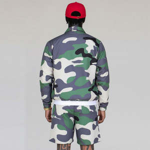 Survêtement court coupe-vent en coton 100% imperméable, style streetwear délavé à l'acide, sur mesure pour homme - Product Image 4