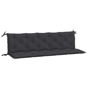 Lot de 2 coussins de banc de jardin en tissu Oxford noir avec fibres creuses – pour terrasse et cour - Product Image 5