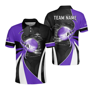 Camisetas de billar y snooker sublimadas con diseño personalizado para hombre, polos personalizados para hombre, jerseys de billar al por mayor. - Product Image 3