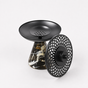 Quemador de Incienso con Base de Mármol Negro y Tapa Metálica, Difusor de Aromaterapia para Uso en Todas las Estaciones - Product Image 2