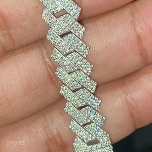 Bracelets Miami Cuban Link pour hommes, chaîne en argent 925, bijoux hip-hop glacés, Dvars Diamond DBM-19, luxe - Product Image 3