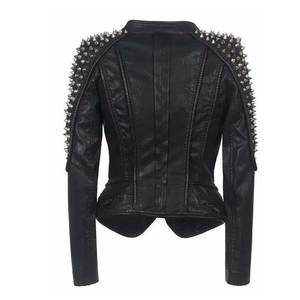 Outdoor Windproof Women <b>Leather</b> <b>Jacket</b> Bomber Style Streetwear Smooth Zipper Water Resistant Customized Logo <b>Leather</b> <b>Jacket</b> - Product Image 2