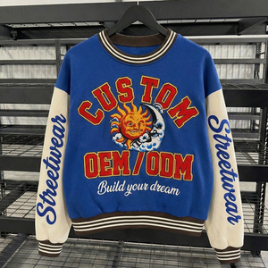 เสื้อสเวตเชิ้ตคอกลมทรงโอเวอร์ไซส์ พิมพ์ลายดิจิทัล สตรีทแวร์ รับผลิตตามแบบ OEM ผ้าหนา 400 GSM คุณภาพสูงสำหรับผู้ชาย - Product Image 1