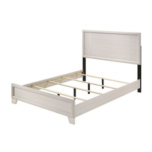Letto Contemporaneo in Legno con Pannello Singolo Misura King Size, Finitura Bianca/Beige, Arredamento Camera da Letto - Product Image 3