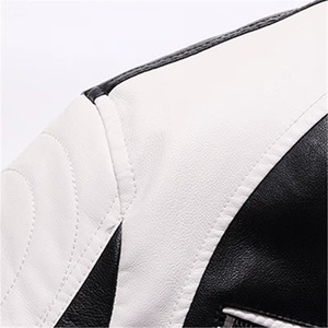 2026 <b>Mens</b> Leather <b>Jackets</b> Casual High Quality Classic Motorcycle Bike <b>Jacket</b> <b>Men</b> Plus Thick Coats Spring Black <b>White</b> Color - Product Image 6