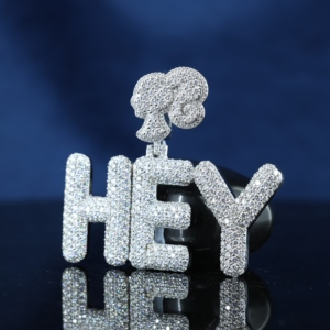 Gra Certificate Custom Moissanite Pendant with Name 925 Silver Gold Plated Claw Setting Fully Vvs Iced Out Hip Hop Style - Product Image 2