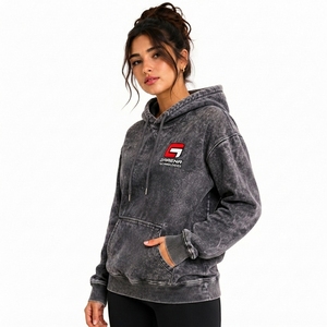 Sudaderas con Capucha de Algodón Premium con Lavado Ácido para Mujer, Marca Privada, Colección con Servicio OEM, Fabricación al por Mayor en Tallas OEM - Product Image 3