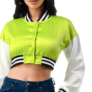 Veste varsity courte ample pour femme, 100% laine respirante, service OEM, design personnalisable, veste varsity courte pour femme - Product Image 5