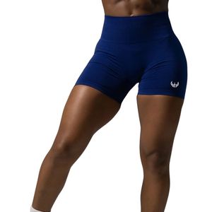 Shorts de sport taille haute bleu roi pour femme, extensibles, compressifs, pour entraînement, fitness, athlétisme, yoga et tenue active - Product Image 1