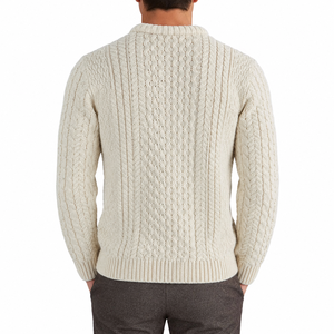Suéter de Cuello Redondo de Punto Trenzado Acrílico para Hombre Kvetoo, Jersey Premium de Otoño, Suave, Cálido, Antiarrugas, Informal, 9GG, Color Sólido - Product Image 2